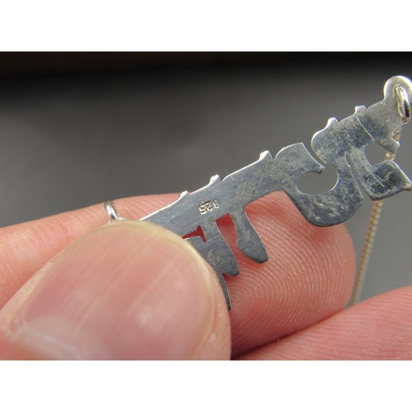 16" Sterling Silver Foreign Word Necklace Vintage Minimalist Everyday Simple - Picture 3 of 6